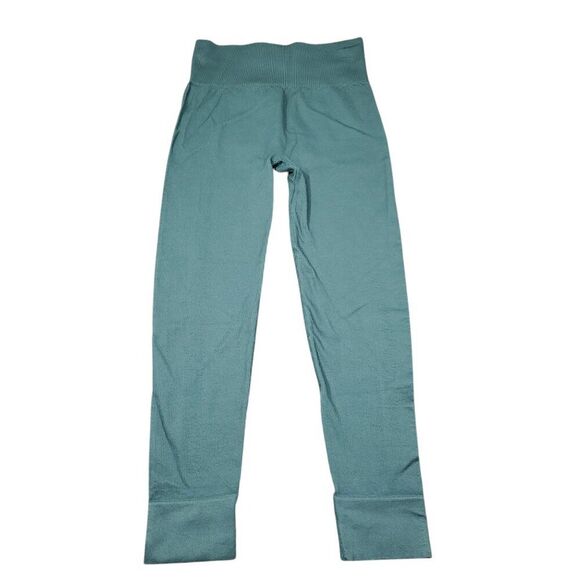 Madewell MWL Teal Green Seamless Ribbed Leggings NF342 Size Small Medium - Picture 1 of 7